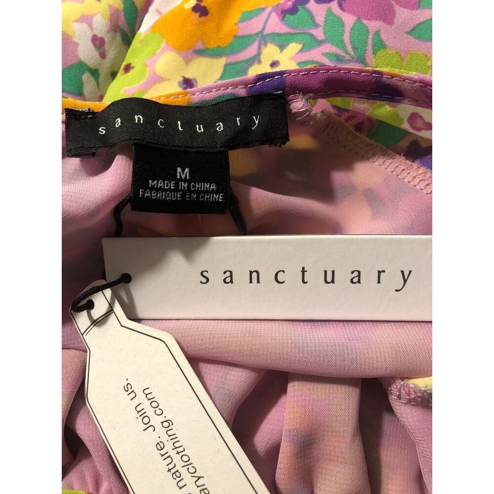 Sanctuary Floral Dress Blouson Sleeve Women's Size Medium NEW - Picture 9 of 9
